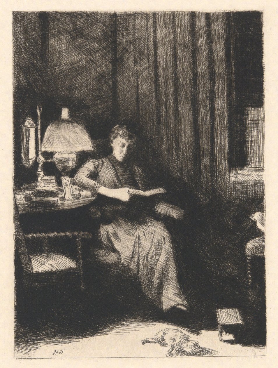 La Lampe du Soir - Julian Alden Weir