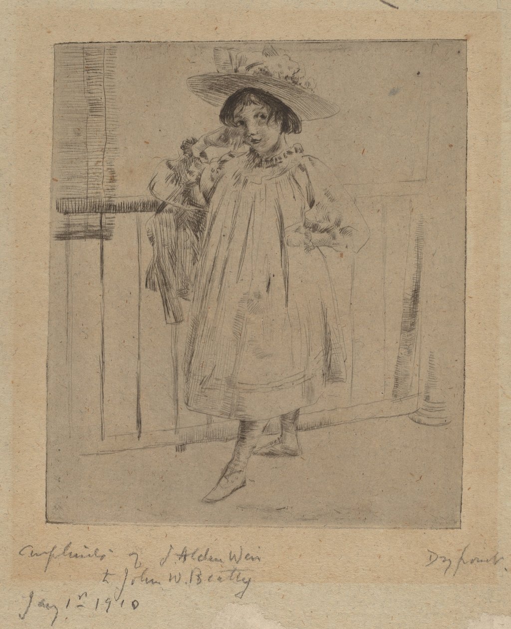 Jeune Fille avec Grand Chapeau - Julian Alden Weir