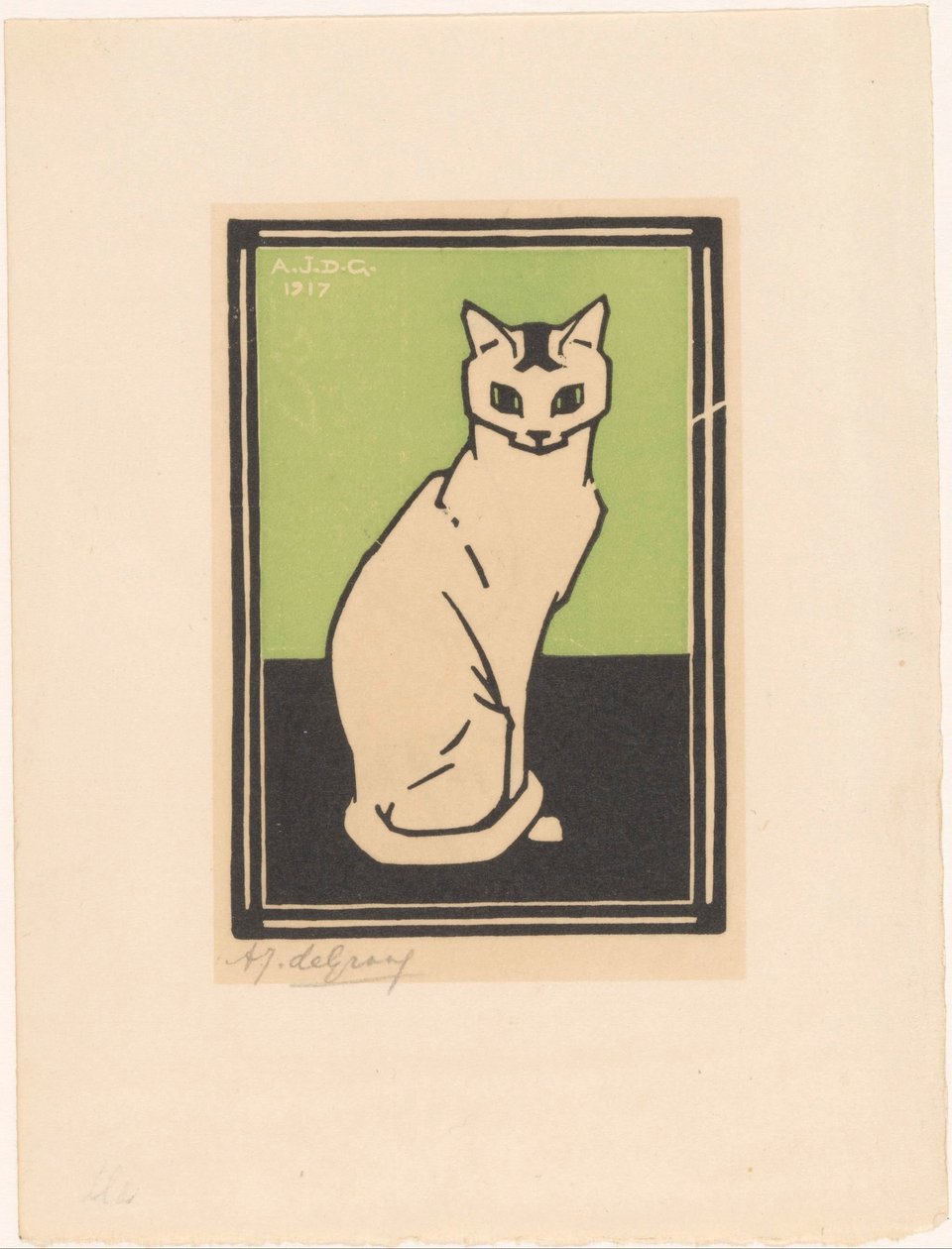 Chat assis - Julie de Graag (signed by artist)