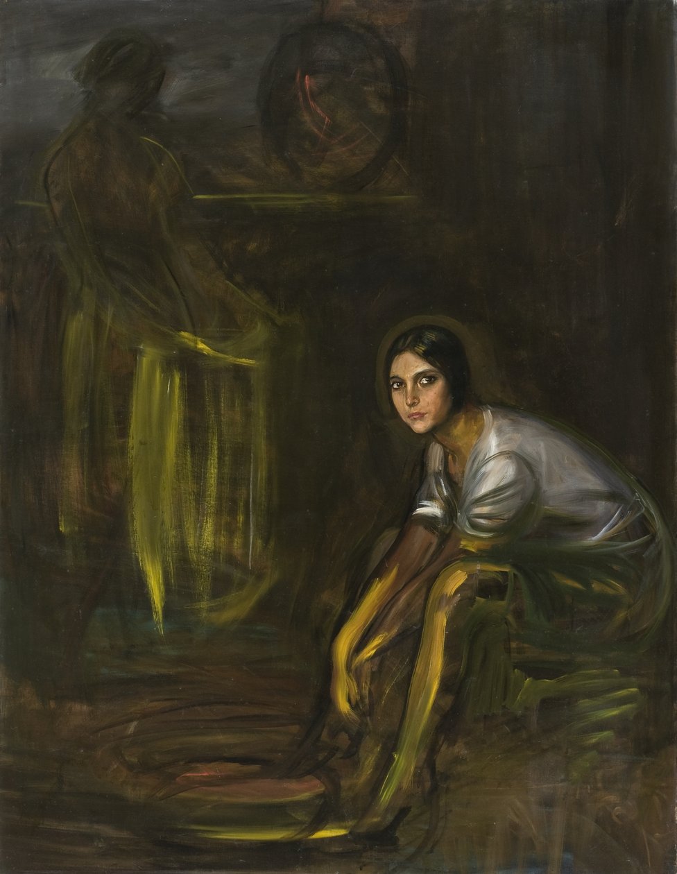 Composition avec la petite charbonnière - Julio Romero de Torres