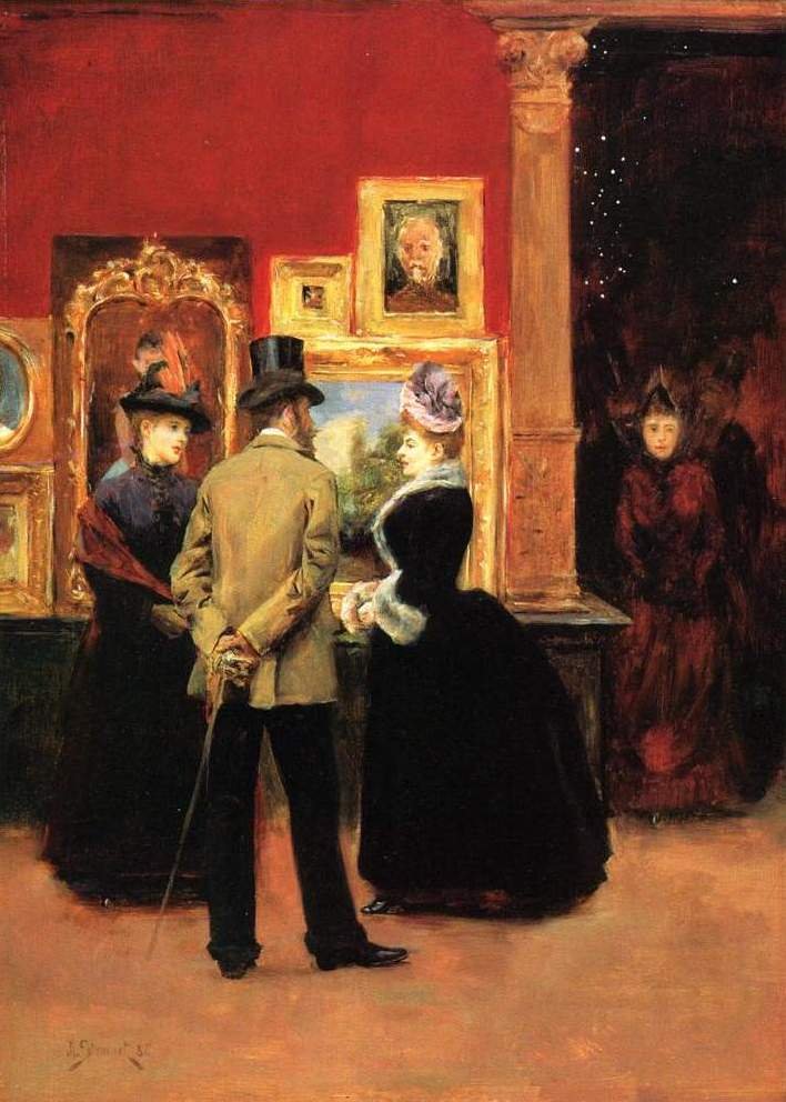 Le Comte Ludovic Lepic et des dames visitant une exposition - Julius Leblanc Stewart