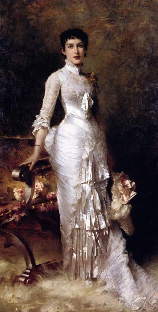 Jeune beauté en robe blanche - Julius Leblanc Stewart