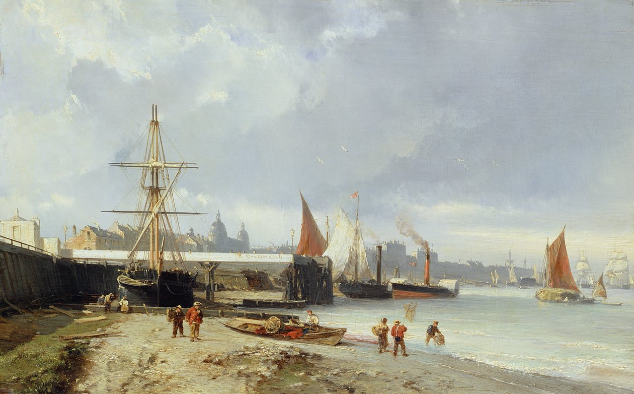 Les docks sur la rive à Greenwich - Julius Hintz