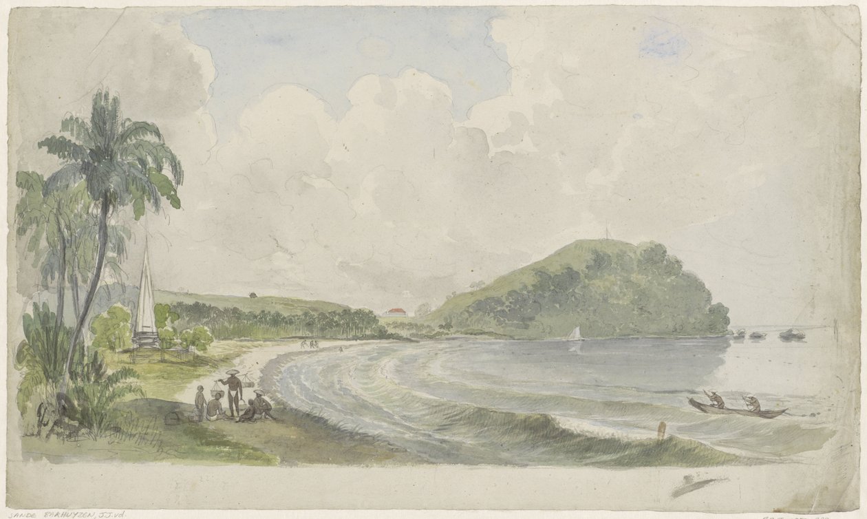 Paysage côtier tropical - Julius Jacobus van de Sande Bakhuyzen