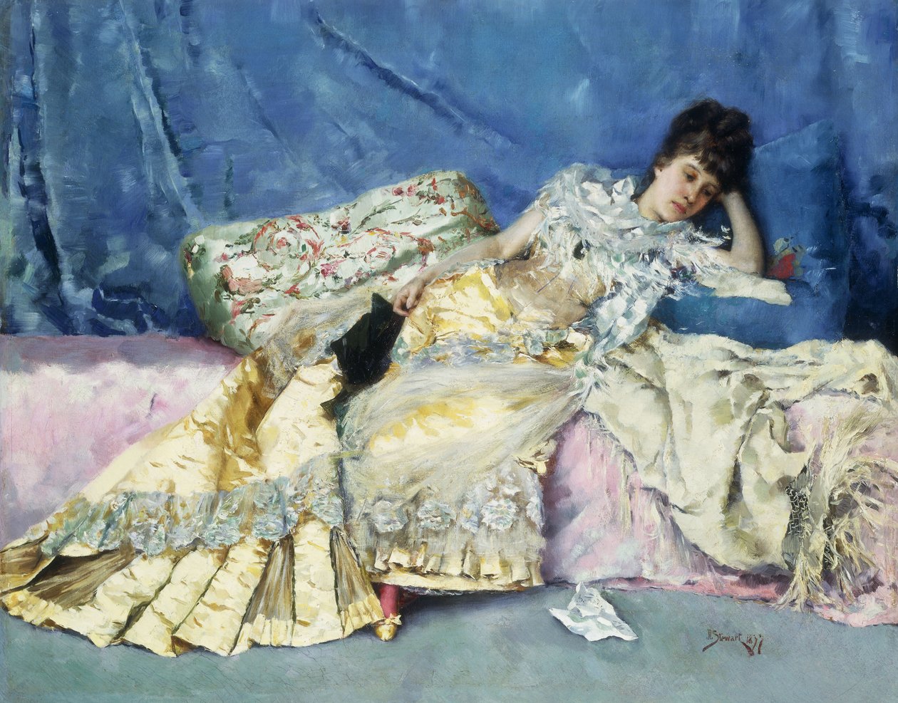 Dame sur un divan, 1877 - Julius Leblanc Stewart