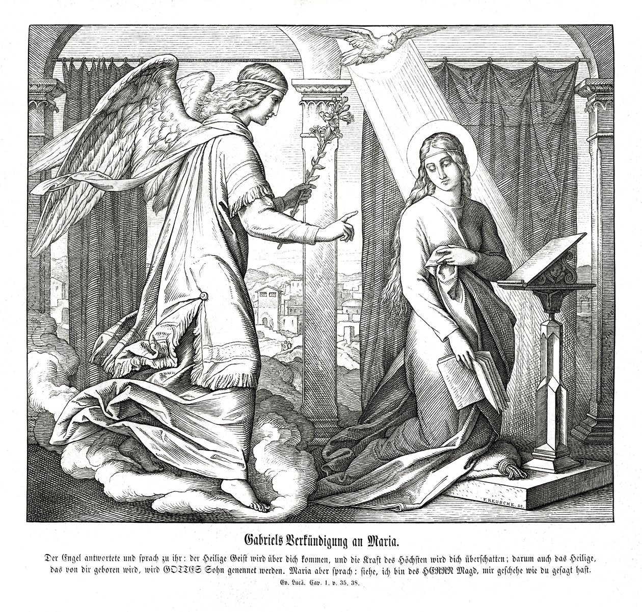 Annonciation, Évangile de Luc - Julius Schnorr von Carolsfeld