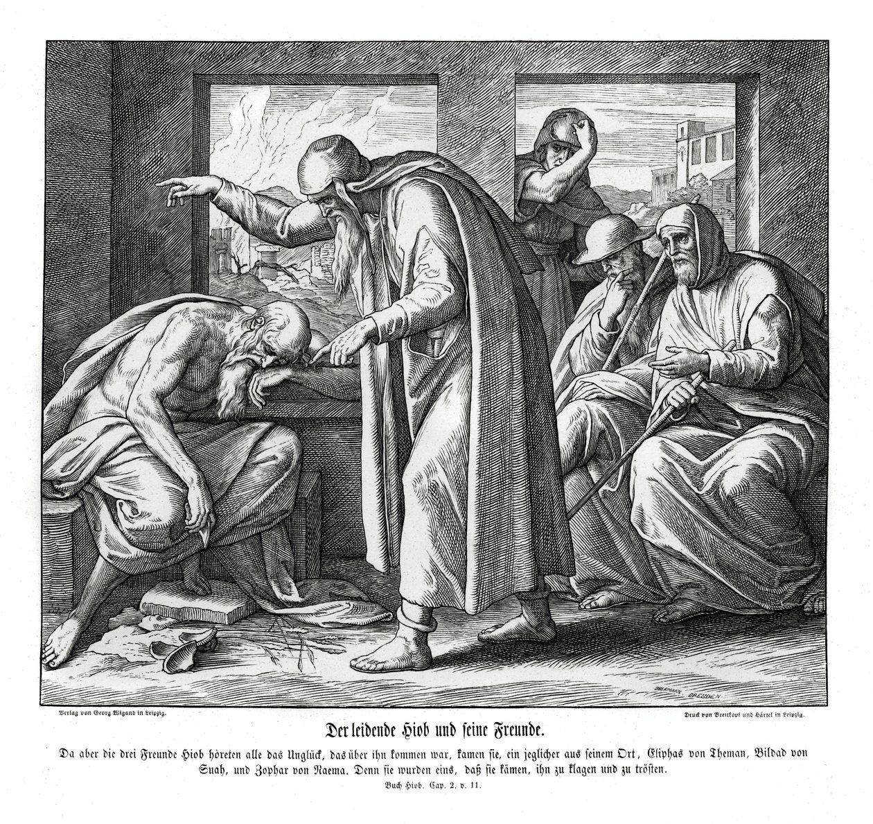 Les amis de Job - Julius Schnorr von Carolsfeld