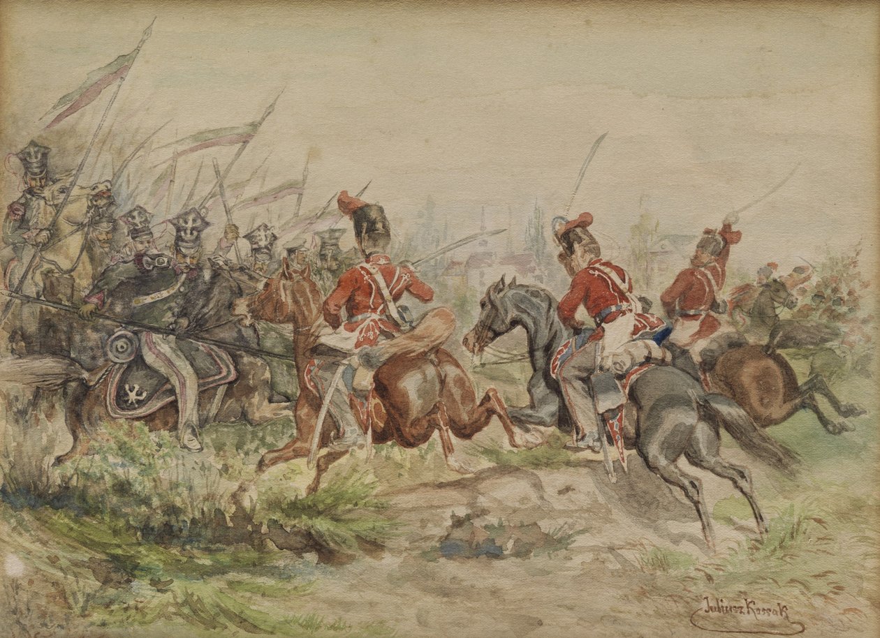 Soldats polonais combattant les Russes - Juliusz Fortunat Kossak