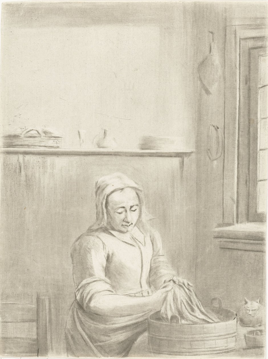 Servante de cuisine avec une bassine - Jurriaan Cootwijck