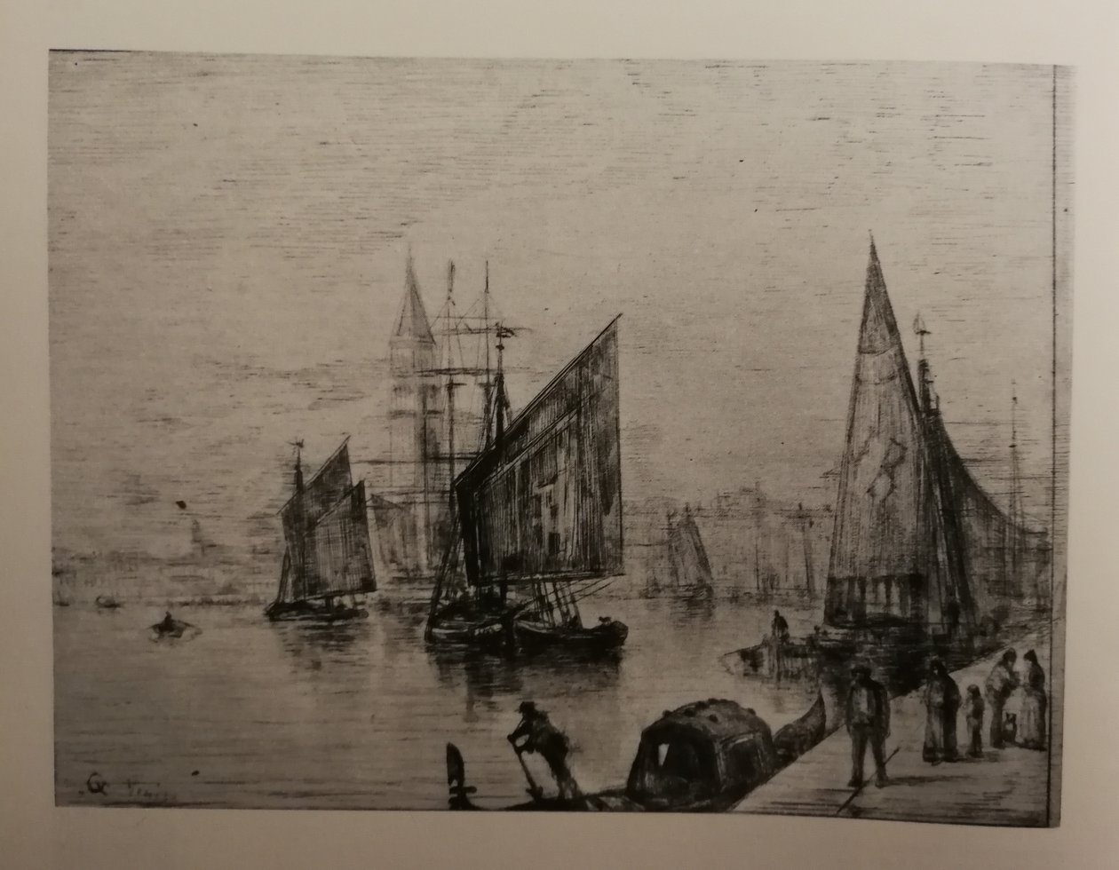 Vue de Venise, eau-forte - Justin J. Gabriel