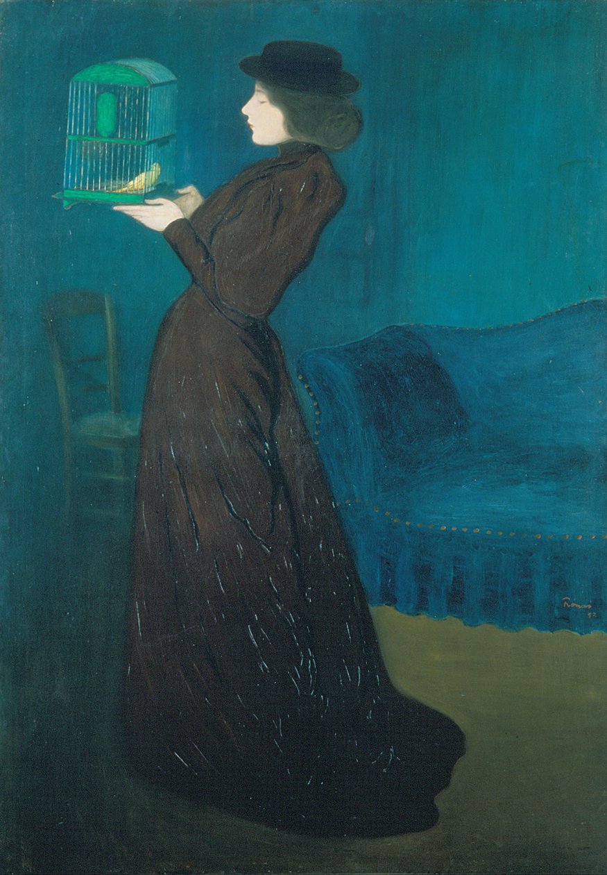 Femme avec une cage à oiseaux - József Rippl Rónai