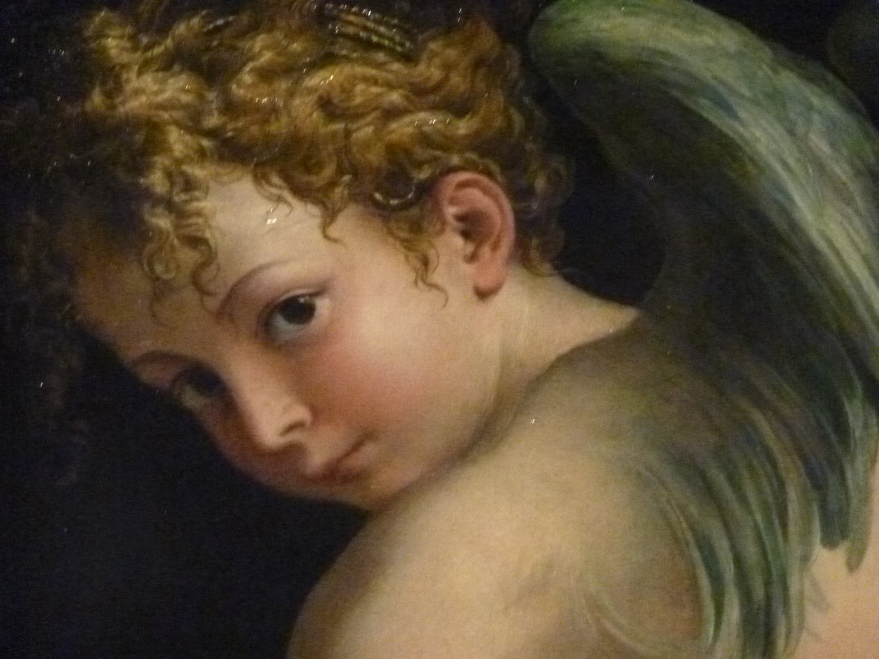 Cupidon sculptant son arc (détail) - Parmigianino