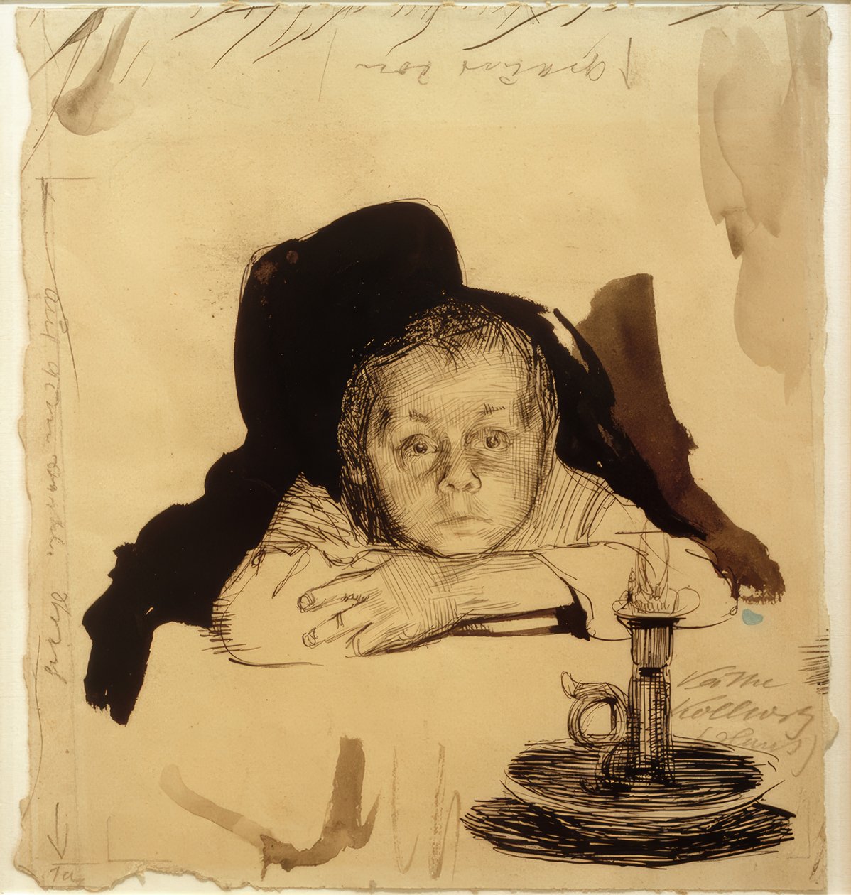 Hans Kollwitz avec une bougie - Käthe Kollwitz