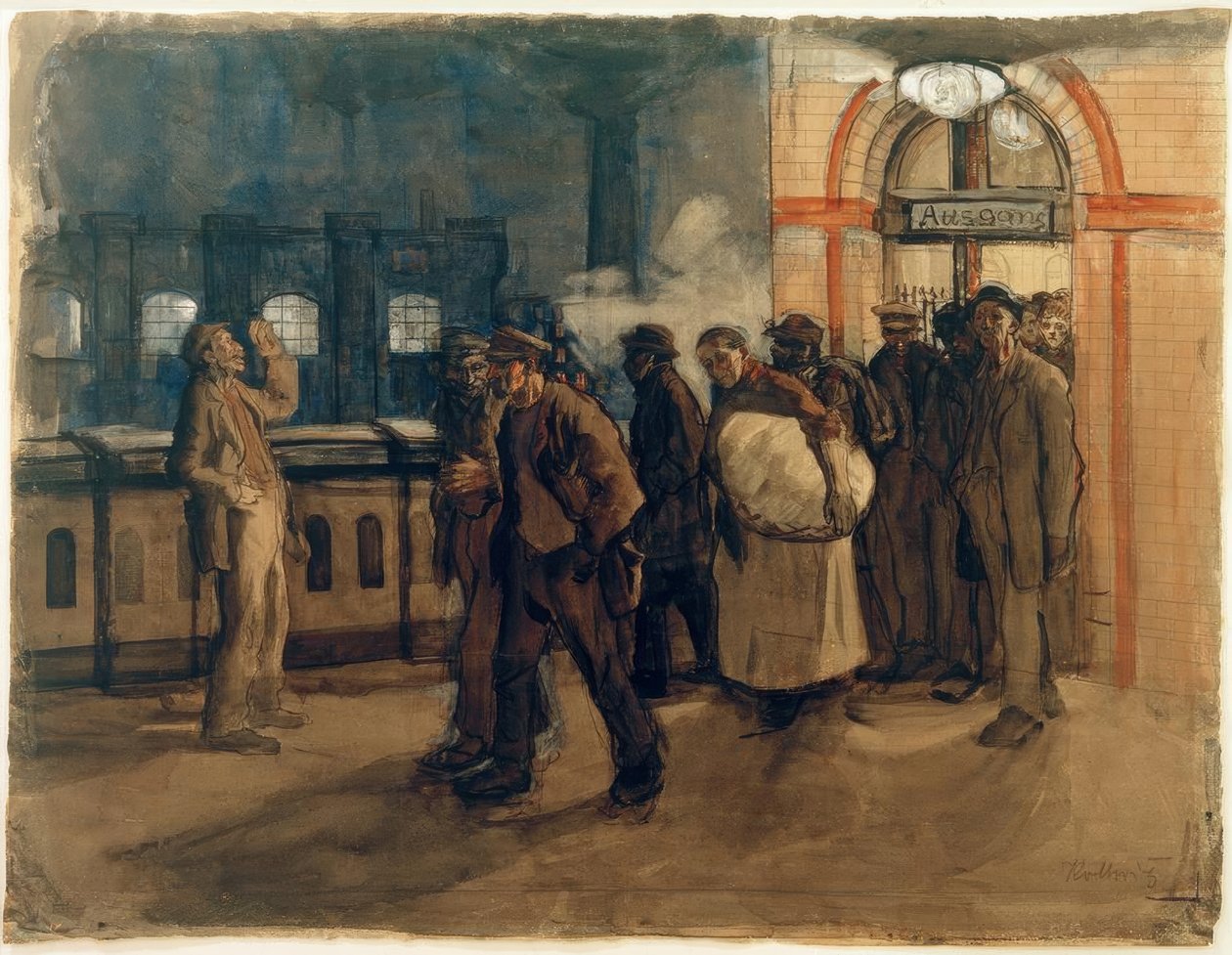 K. Kollwitz, Travailleurs rentrant à la gare de Lehrter - Käthe Kollwitz