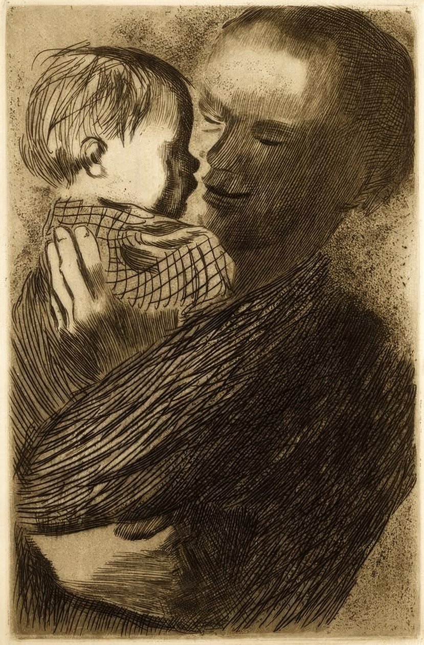Mère avec enfant dans les bras - Käthe Kollwitz