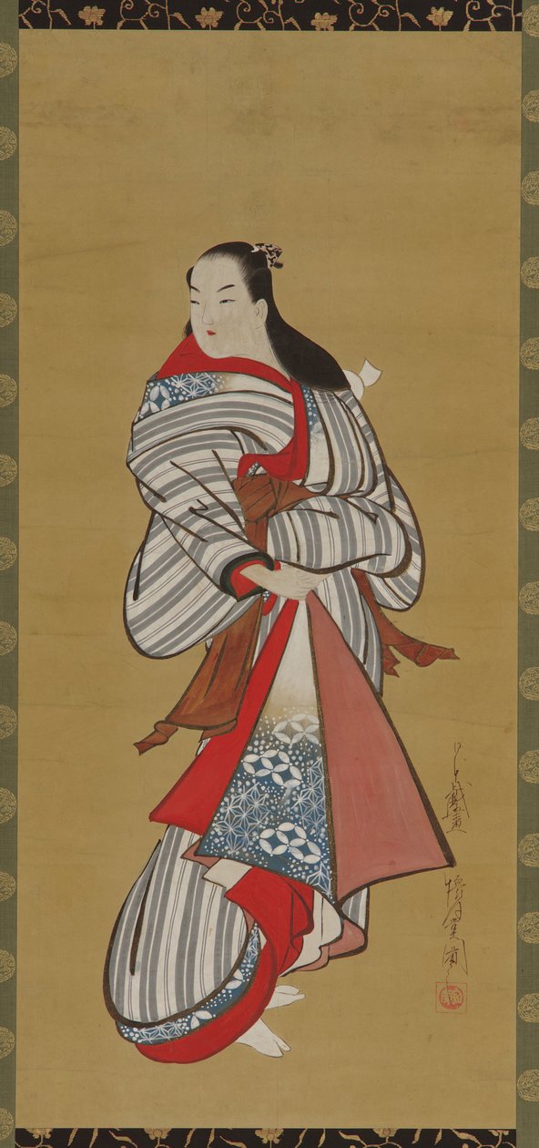 Yujo debout, période Edo, 1615-1868 - Kaigetsudô Ando