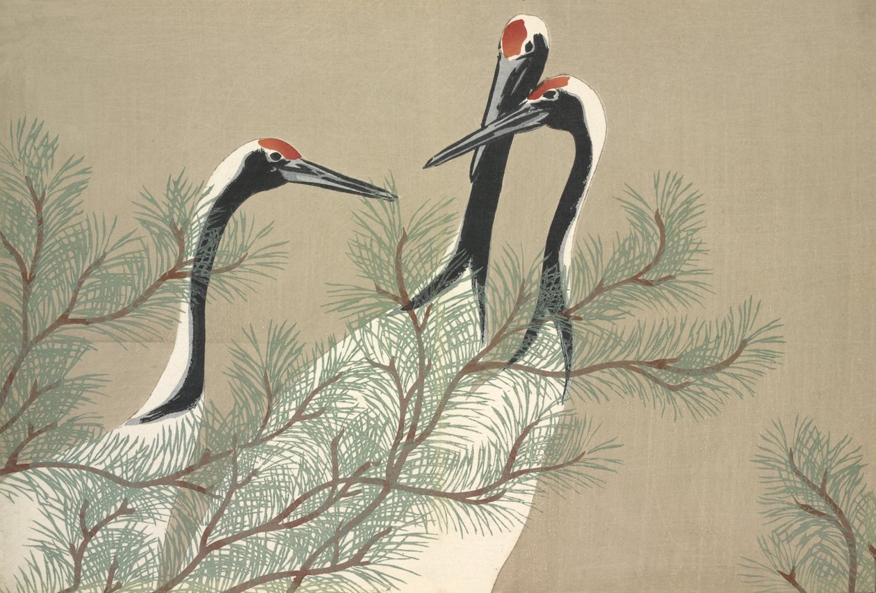 Tsuru, de Momoyo-gusa - Kamisaka Sekka