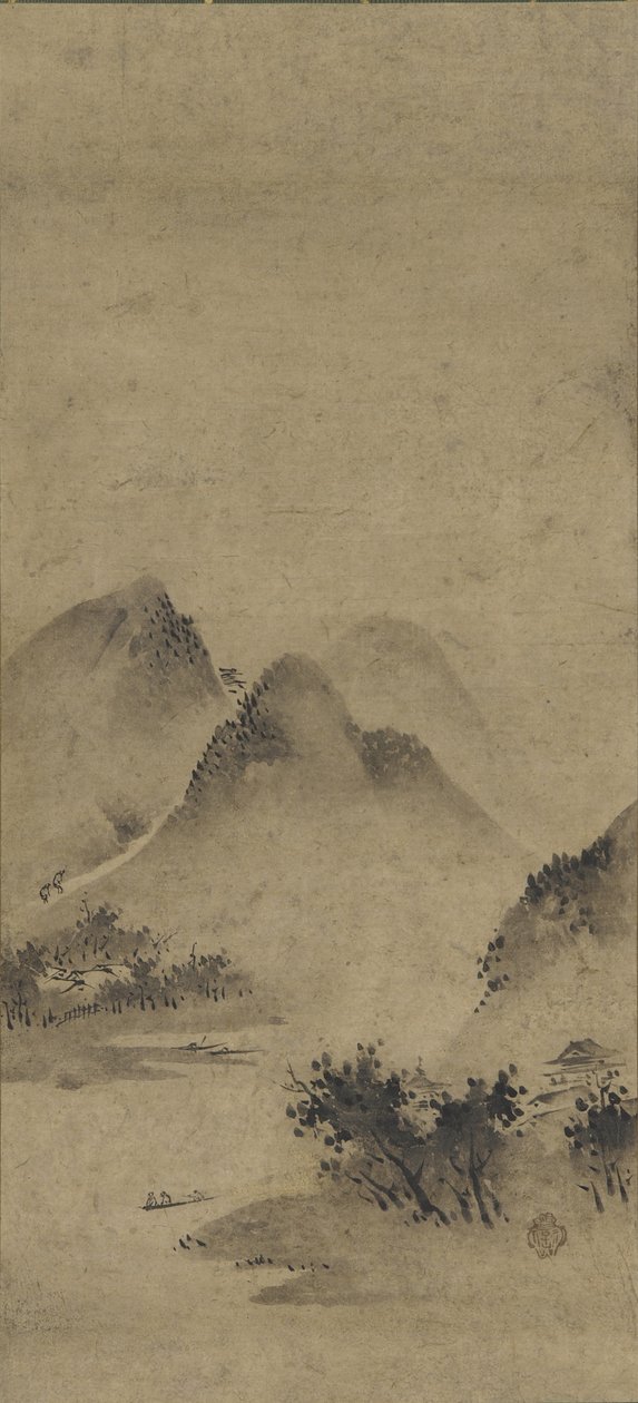 Paysage, période Muromachi (encre sur papier) - Kano Motonobu