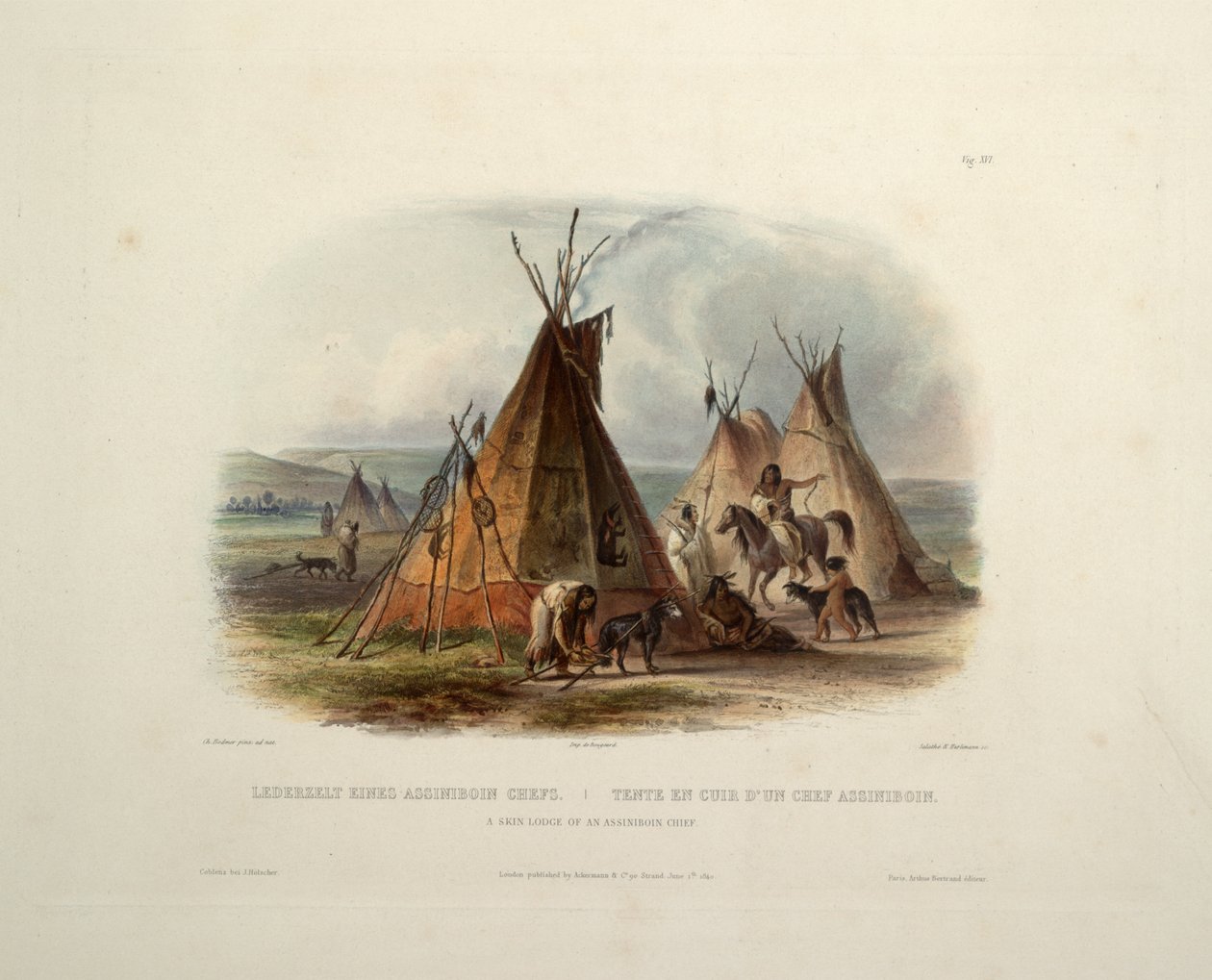 Une tente en peau du chef Assiniboin - Karl Bodmer