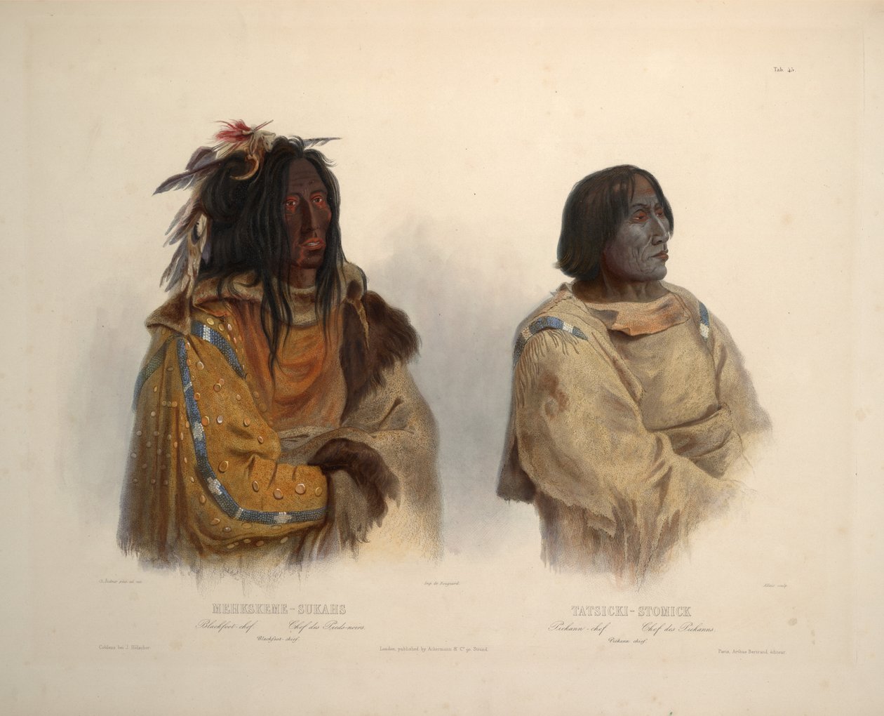 Chef Blackfoot et chef Peikann - Karl Bodmer