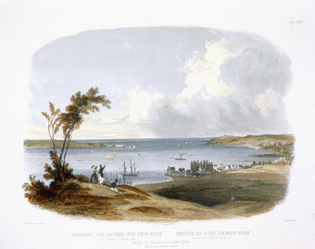 Entrée dans la baie de New York vue depuis Staten Island, planche 33 du Volume 1 de 