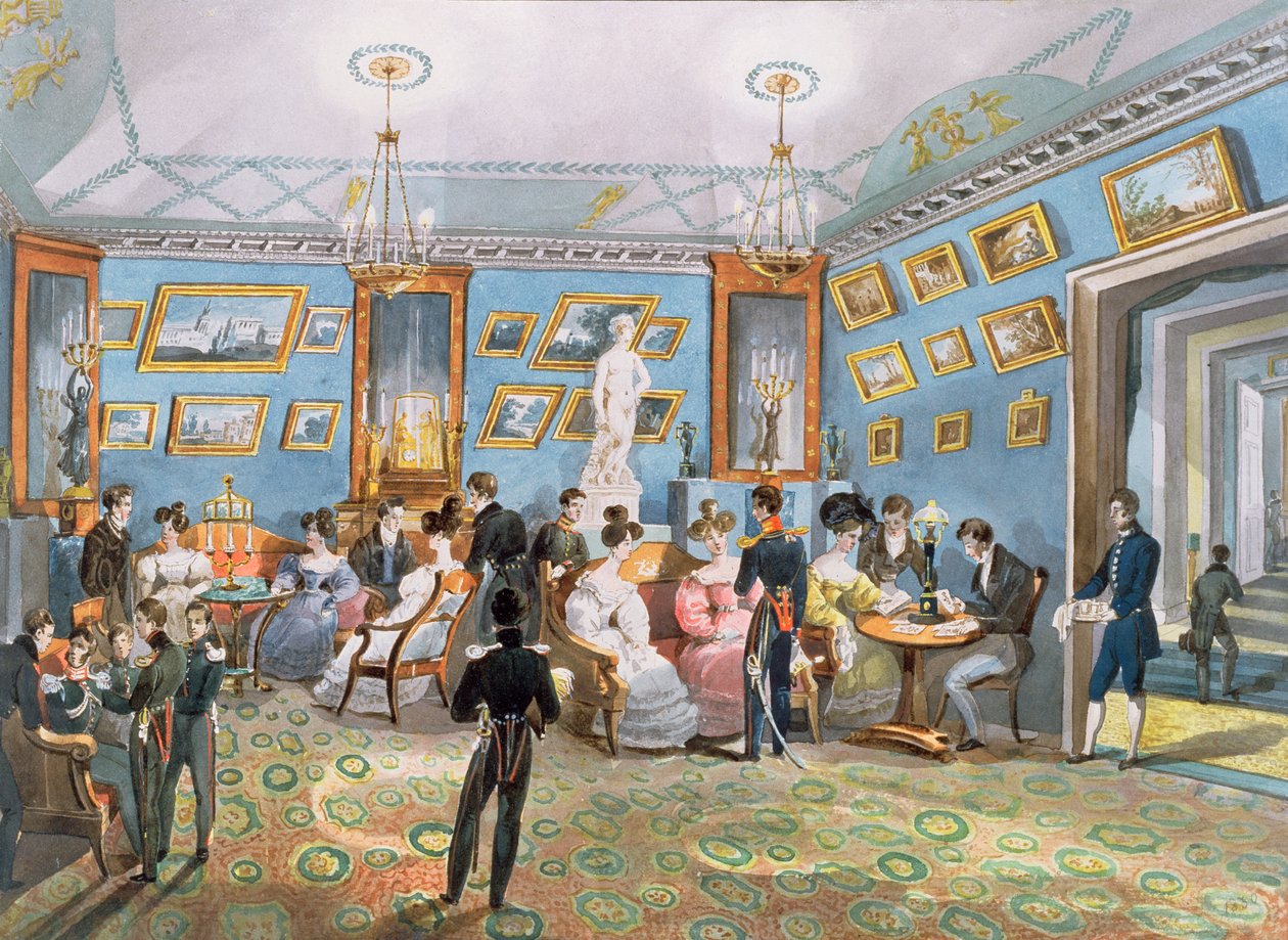 Un salon de société, vers 1830 - Karl Ivanovich Kolmann