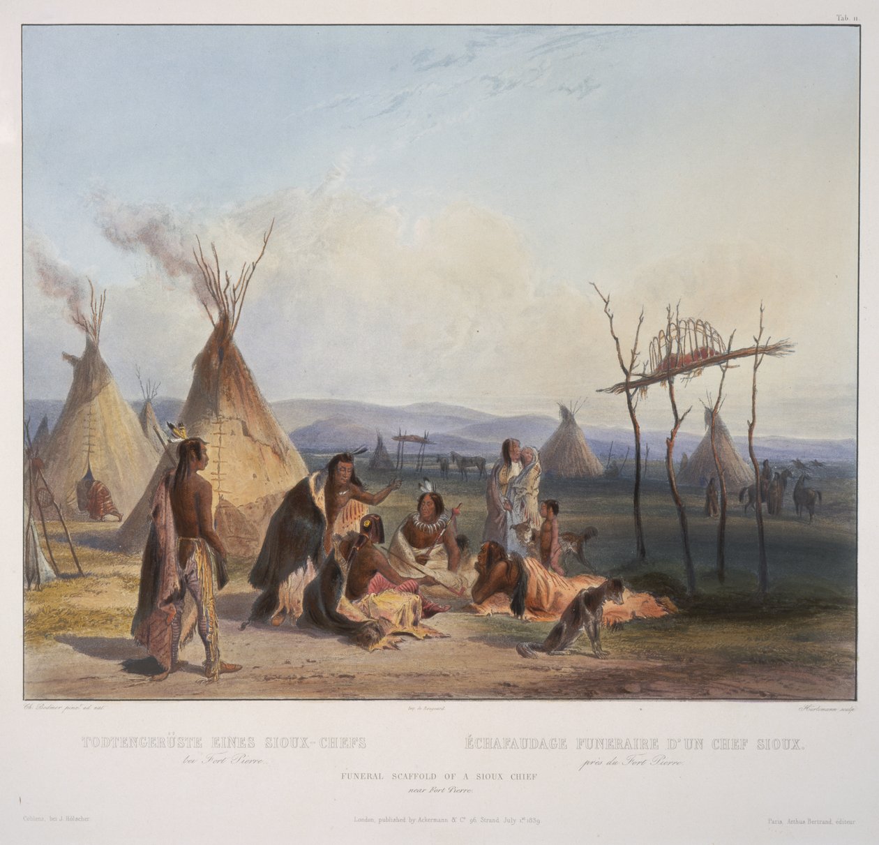 Échafaud funéraire - Karl Bodmer