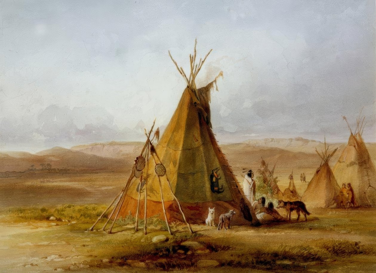 Camp des Assiniboin / Tipi / Karl Bodmer - Karl Bodmer