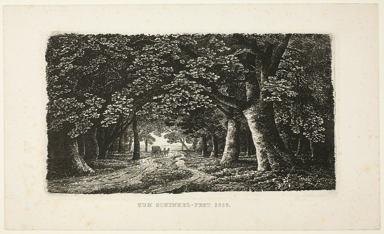 Chemin forestier avec une calèche - Karl Friedrich Schinkel