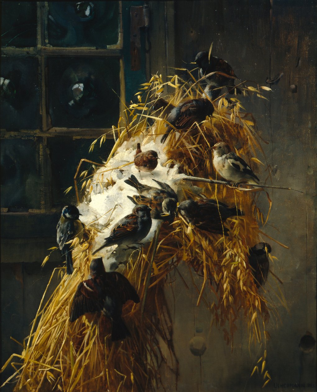 Gerbe de Noël avec des oiseaux - Karl K. Uchermann