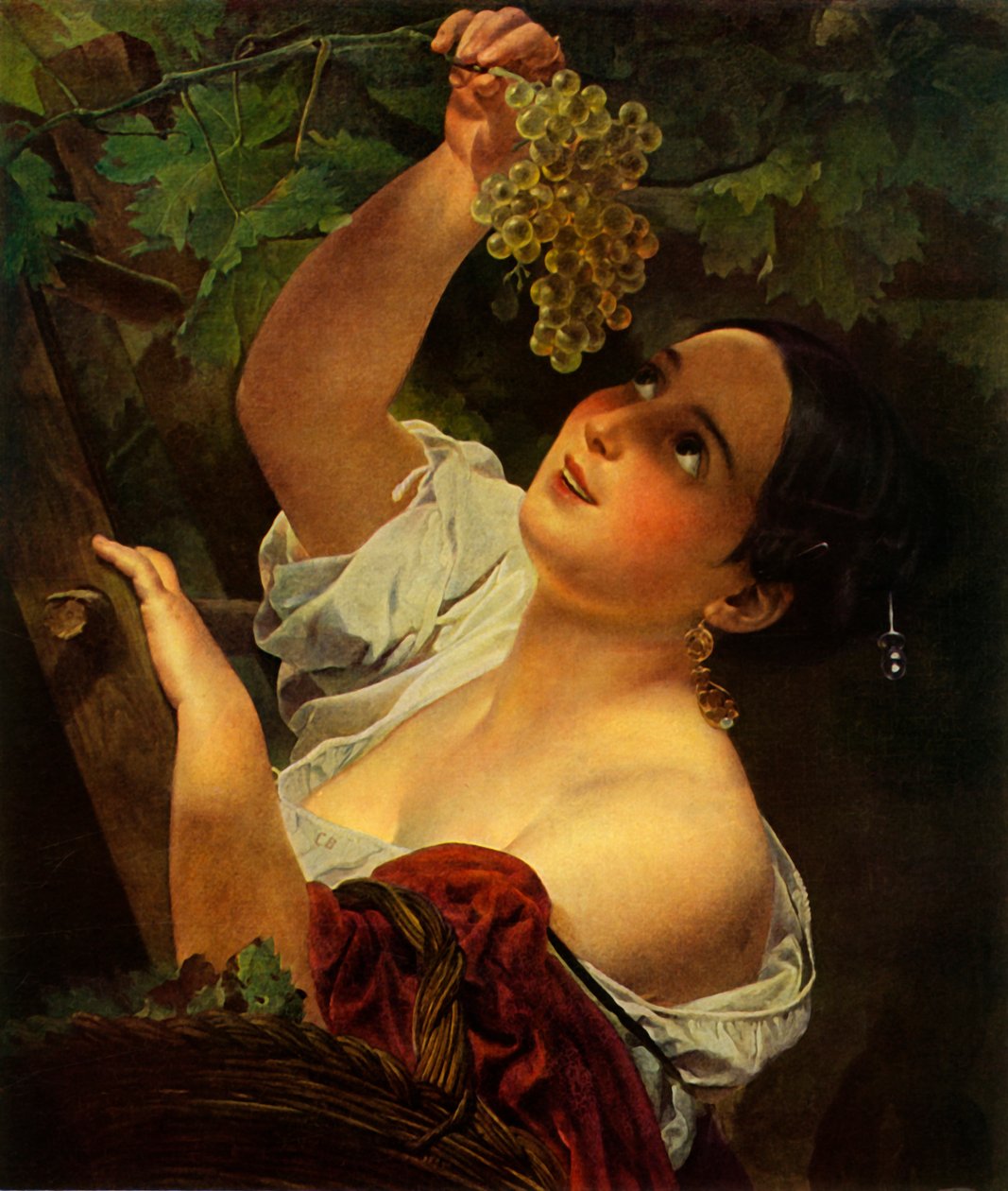 Midi italien, Fille italienne cueillant des raisins - Karl Pavlovich Bryullov