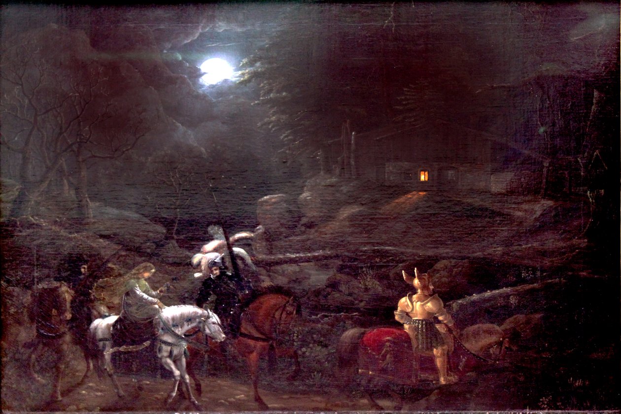 Chevalier devant la cabane du charbonnier - Karl Philipp Fohr