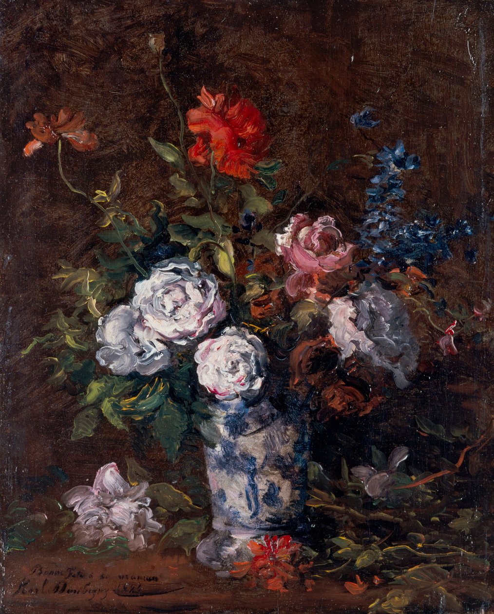Bouquet de fleurs - Karl Pierre Daubigny