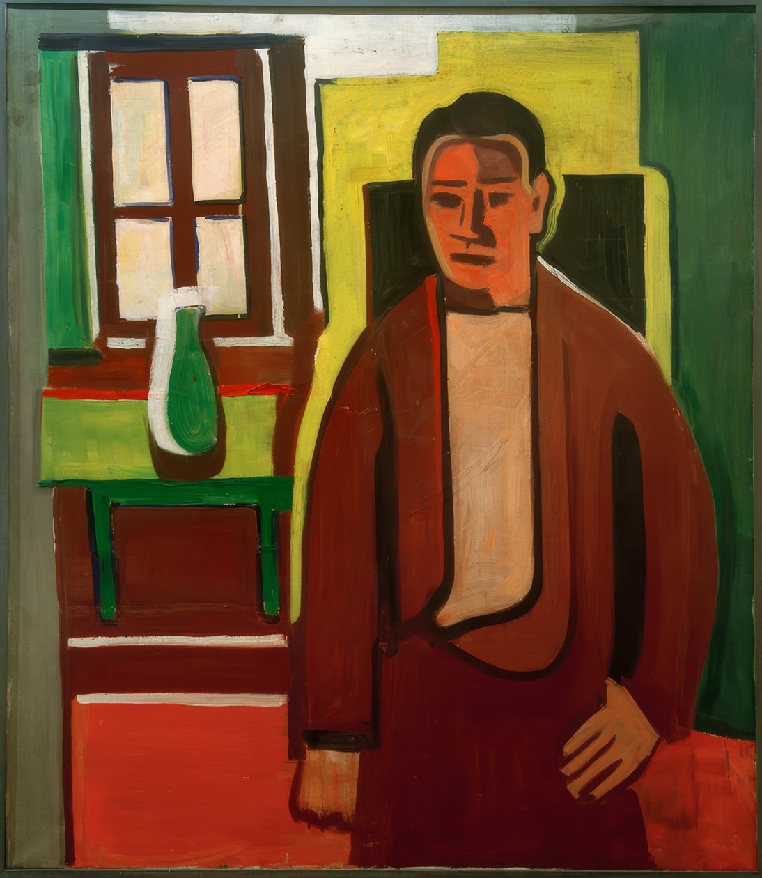Homme debout devant une fenêtre - Karl Tratt