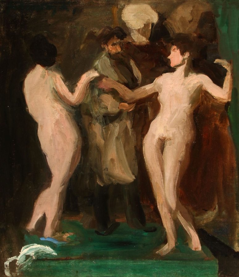Peintre et modèles - Károly Ferenczy