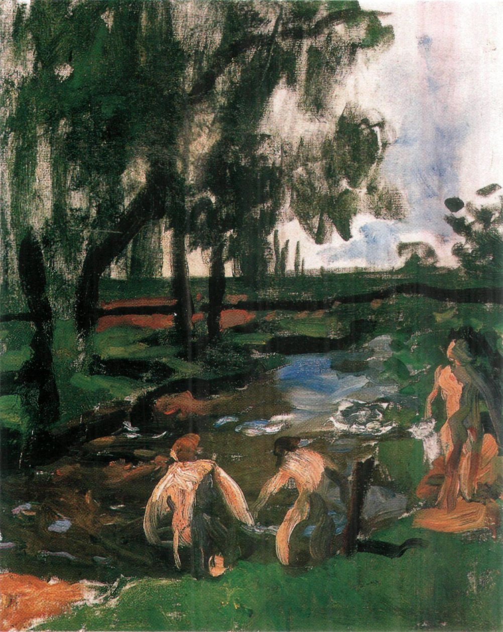 Garçons se baignant en été (esquisse) - Károly Ferenczy
