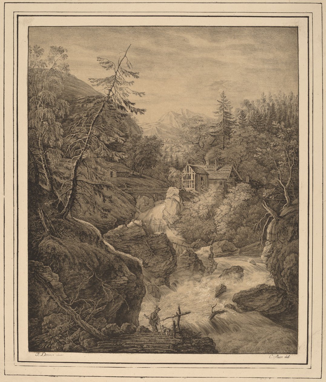 Cascade - Kaspar Auer, after Johann Jakob Dorner II