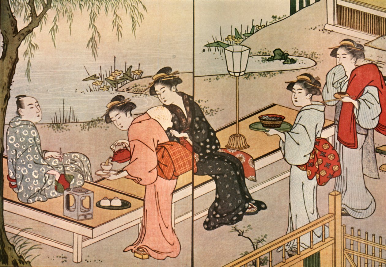 Femme servant du thé, 1790, 1924 - Katsukawa Shuncho