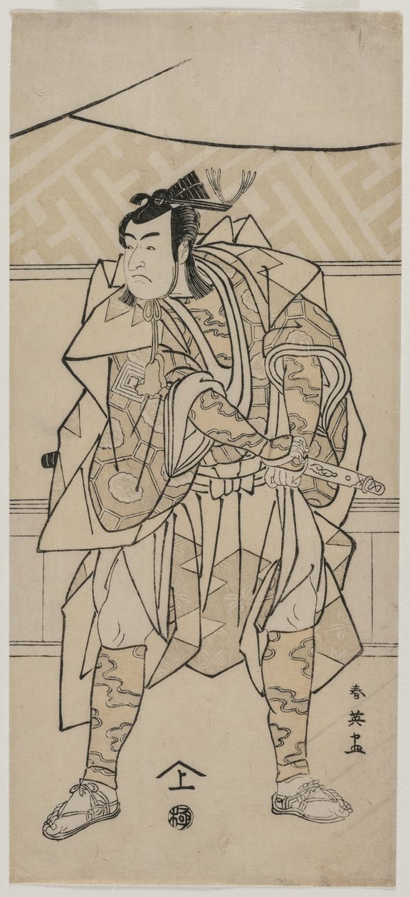 Ichikawa Monnosuke II en samouraï - Katsukawa Shunei