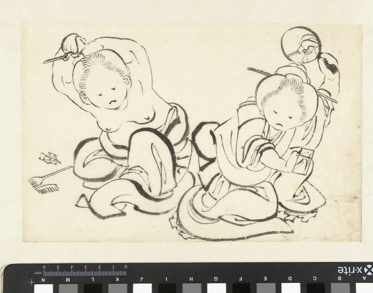 Deux femmes se coiffant - attributed to Katsushika Hokusai