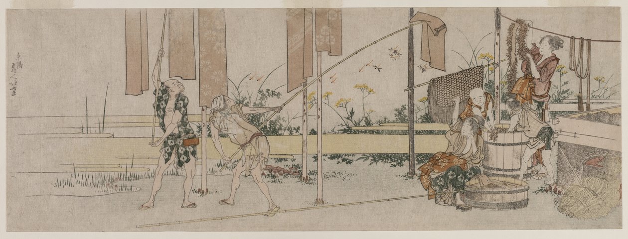 Teinturiers au travail, vers 1800 - Katsushika Hokusai