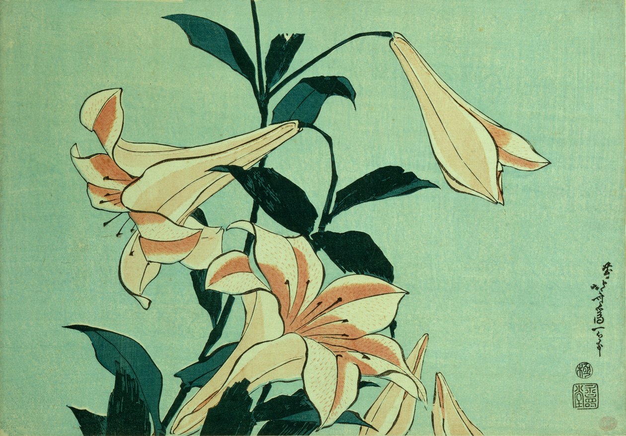 Lys trompette - Katsushika Hokusai