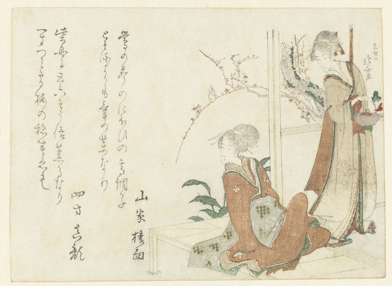 Deux femmes sur la véranda - Katsushika Hokusai