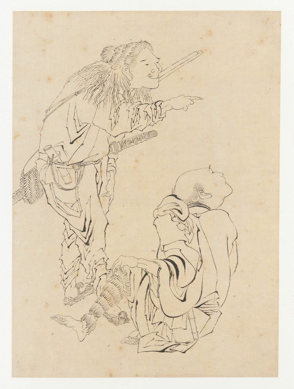 Deux chasseurs, période Edo, 19ème siècle - Katsushika Hokusai