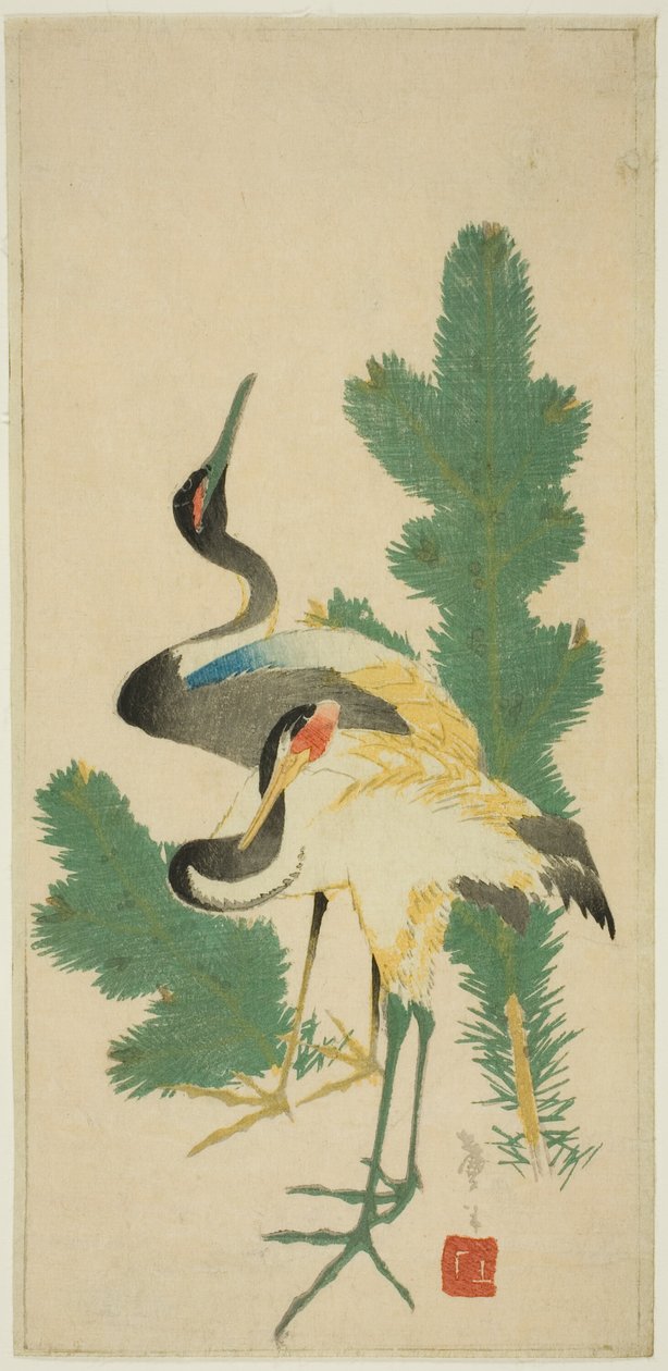 Pins et grues - Katsushika Taito II