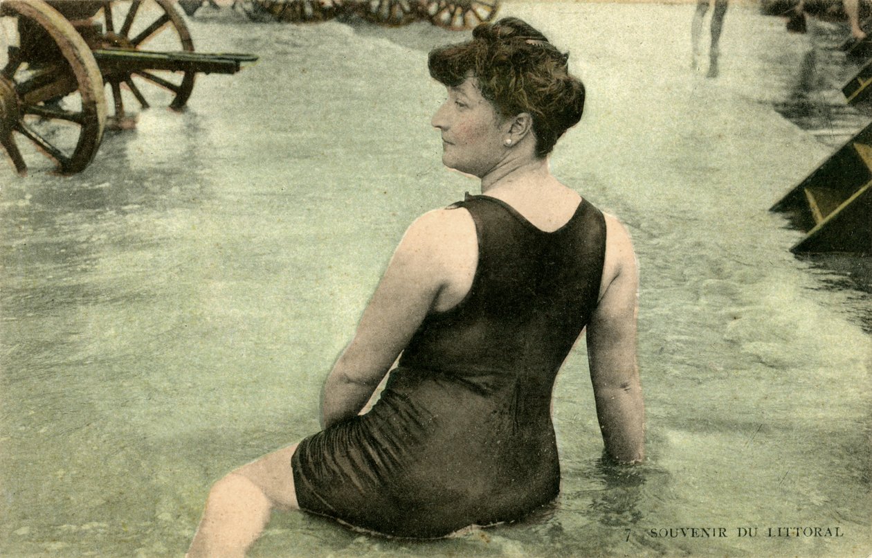 Femme en maillot de bain, vers début 1900 (carte postale) - Alec Hunter