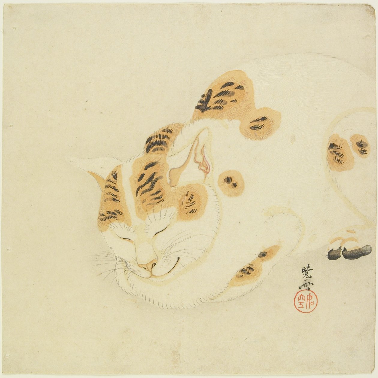 Chat dormant - Kawanabe Kyosai