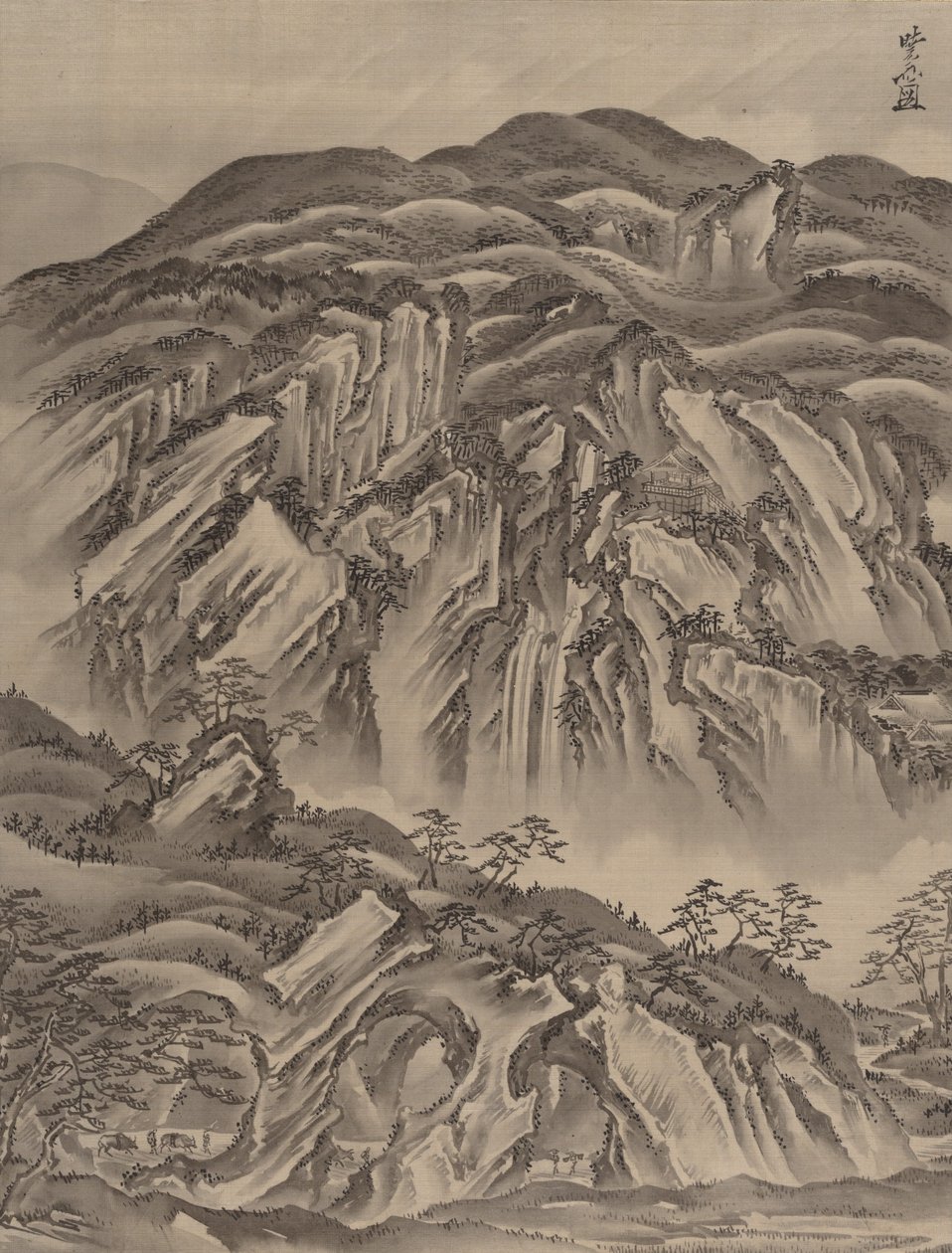 Paysage rocheux, vers 1887 - Kawanabe Kyosai