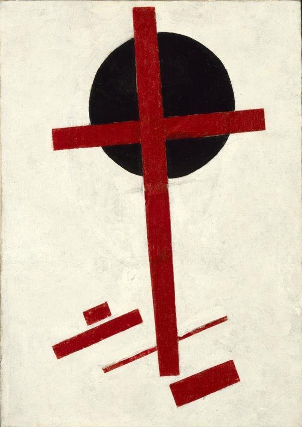 Croix rouge sur un cercle noir - Kazimir Severinovich Malevich