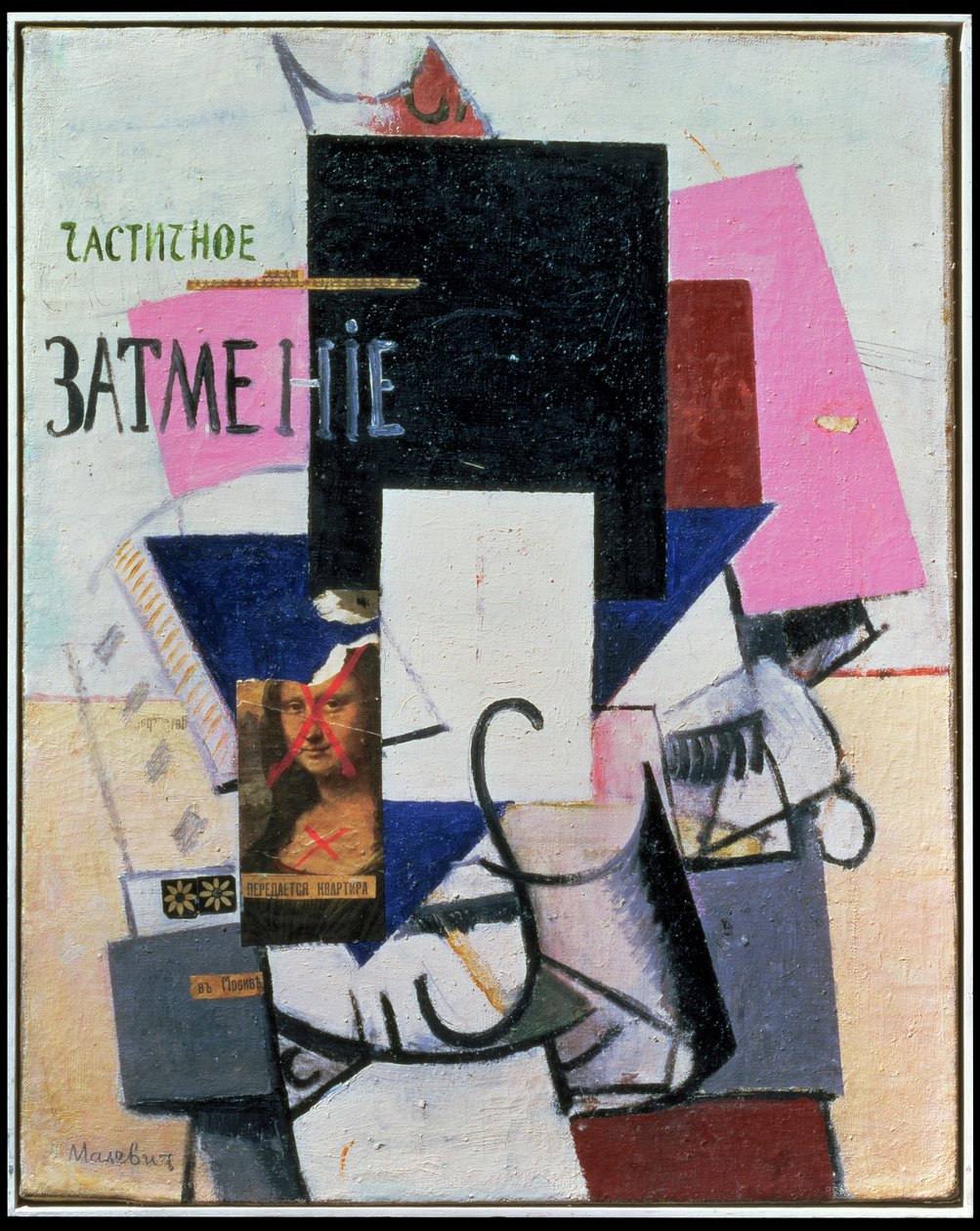 Composition avec la Joconde, c.1914 (collage) - Kazimir Severinovich Malevich